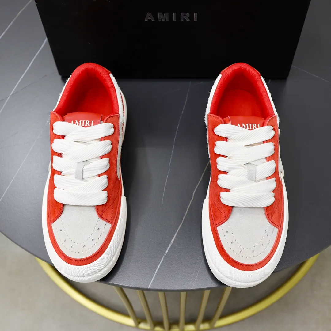 Men's men's shoes 💰540💰🔥🔥🔥 Couple style Amiri2024 new sports and casual shoes, casual, fashionable and versatile flat-soled moral training shoes. Classic color combination + perfect shoe shape, Amiri’s classic Logo star makes you and I fall in love. Imported cow suede leather makes the shoes more high-end. Recommended by major celebrities, bloggers and internet celebrities.   Color: black, off-white, blue, pink, red. Size: Women’s 35-40 (41 is custom-made and non-returnable) Men’s 38-44 (45 and 46 are custom-made and non-refundable)